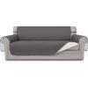 Easy-Going Reversible Oversized Couch Cover for 3 Cushion Couch Sofa Cover for Dogs Water Resistant Furniture Protector Cover with Foam Sticks for Pet (Oversized Sofa, Gray/Light Gray)(Gray/Ivory)