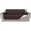 Easy-Going Reversible Oversized Couch Cover for 3 Cushion Couch Sofa Cover for Dogs Water Resistant Furniture Protector Cover with Foam Sticks for Pet (Oversized Sofa, Gray/Light Gray)(Chocolate/Ivory)