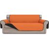 Easy-Going Reversible Oversized Couch Cover for 3 Cushion Couch Sofa Cover for Dogs Water Resistant Furniture Protector Cover with Foam Sticks for Pet (Oversized Sofa, Gray/Light Gray)(Orange/Black)