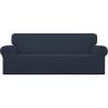 Easy-Going Stretch Sofa Slipcover 1-Piece Sofa Cover Furniture Protector Couch Soft with Elastic Bottom for Kids, Polyester Spandex Jacquard Fabric Small Checks (Sofa, Dark Gray)(Dark Blue)