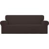 Easy-Going Stretch Sofa Slipcover 1-Piece Sofa Cover Furniture Protector Couch Soft with Elastic Bottom for Kids, Polyester Spandex Jacquard Fabric Small Checks (Sofa, Dark Gray)(Chocolate)