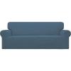 Easy-Going Stretch Sofa Slipcover 1-Piece Sofa Cover Furniture Protector Couch Soft with Elastic Bottom for Kids, Polyester Spandex Jacquard Fabric Small Checks (Sofa, Dark Gray)(Bluestone)