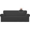 Easy-Going Stretch Sofa Slipcover 1-Piece Sofa Cover Furniture Protector Couch Soft with Elastic Bottom for Kids, Polyester Spandex Jacquard Fabric Small Checks (Sofa, Dark Gray)(Dark Gray)