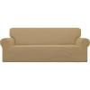 Easy-Going Stretch Sofa Slipcover 1-Piece Sofa Cover Furniture Protector Couch Soft with Elastic Bottom for Kids, Polyester Spandex Jacquard Fabric Small Checks (Sofa, Dark Gray)(Golden)