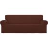 Easy-Going Stretch Sofa Slipcover 1-Piece Sofa Cover Furniture Protector Couch Soft with Elastic Bottom for Kids, Polyester Spandex Jacquard Fabric Small Checks (Sofa, Dark Gray)(Coffee)