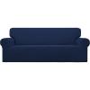 Easy-Going Stretch Sofa Slipcover 1-Piece Sofa Cover Furniture Protector Couch Soft with Elastic Bottom for Kids, Polyester Spandex Jacquard Fabric Small Checks (Sofa, Dark Gray)(Navy)