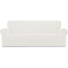 Easy-Going Stretch Sofa Slipcover 1-Piece Sofa Cover Furniture Protector Couch Soft with Elastic Bottom for Kids, Polyester Spandex Jacquard Fabric Small Checks (Sofa, Dark Gray)(Cream)