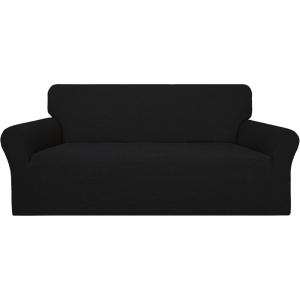 Easy-Going 100% Waterproof Chair Couch Cover, Dual Waterproof Sofa Cover, Stretch Jacquard Sofa Slipcover, Leakproof Furniture Protector for Kids, Pets, Dog and Cat (Chair, Chocolate)(Black)