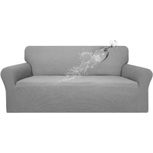 Easy-Going 100% Waterproof Chair Couch Cover, Dual Waterproof Sofa Cover, Stretch Jacquard Sofa Slipcover, Leakproof Furniture Protector for Kids, Pets, Dog and Cat (Chair, Chocolate)(Light Gray)