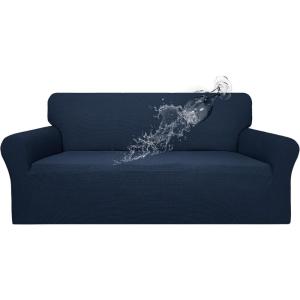 Easy-Going 100% Waterproof Chair Couch Cover, Dual Waterproof Sofa Cover, Stretch Jacquard Sofa Slipcover, Leakproof Furniture Protector for Kids, Pets, Dog and Cat (Chair, Chocolate)(Dark Blue)