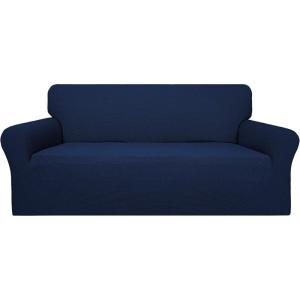 Easy-Going 100% Waterproof Chair Couch Cover, Dual Waterproof Sofa Cover, Stretch Jacquard Sofa Slipcover, Leakproof Furniture Protector for Kids, Pets, Dog and Cat (Chair, Chocolate)(Navy)