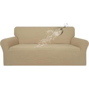 Easy-Going 100% Waterproof Chair Couch Cover, Dual Waterproof Sofa Cover, Stretch Jacquard Sofa Slipcover, Leakproof Furniture Protector for Kids, Pets, Dog and Cat (Chair, Chocolate)(Sand)