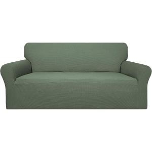 Easy-Going 100% Waterproof Chair Couch Cover, Dual Waterproof Sofa Cover, Stretch Jacquard Sofa Slipcover, Leakproof Furniture Protector for Kids, Pets, Dog and Cat (Chair, Chocolate)(Grayish Green)