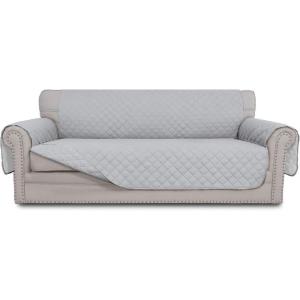 Easy-Going Reversible Oversized Couch Cover for 3 Cushion Couch Sofa Cover for Dogs Water Resistant Furniture Protector Cover with Foam Sticks for Pet (Oversized Sofa, Gray/Light Gray)(Light Gray/Light Gray)