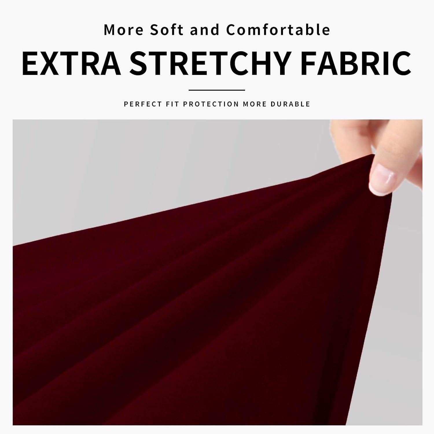 image:imageEasyGoing 100 Dual Waterproof 2 Pieces Chair Cover Stretch Soft Couch Cover for Dogs Sofa Slipcover for 1 Separate Cushion Couch Leakproof Furniture Protector for Kids Pets Dark GrayWine