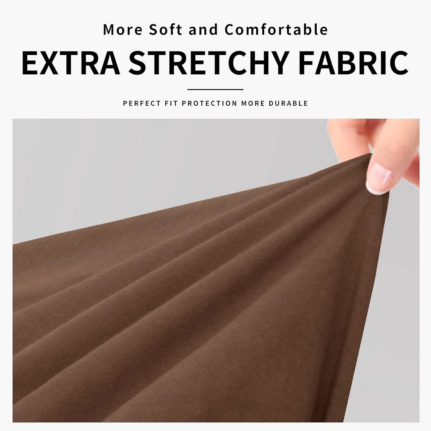 image:imageEasyGoing 100 Dual Waterproof 2 Pieces Chair Cover Stretch Soft Couch Cover for Dogs Sofa Slipcover for 1 Separate Cushion Couch Leakproof Furniture Protector for Kids Pets Dark GrayBrown