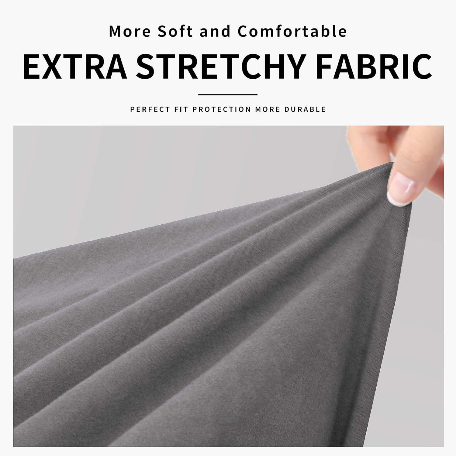 image:imageEasyGoing 100 Dual Waterproof 2 Pieces Chair Cover Stretch Soft Couch Cover for Dogs Sofa Slipcover for 1 Separate Cushion Couch Leakproof Furniture Protector for Kids Pets Dark GrayLight Gray