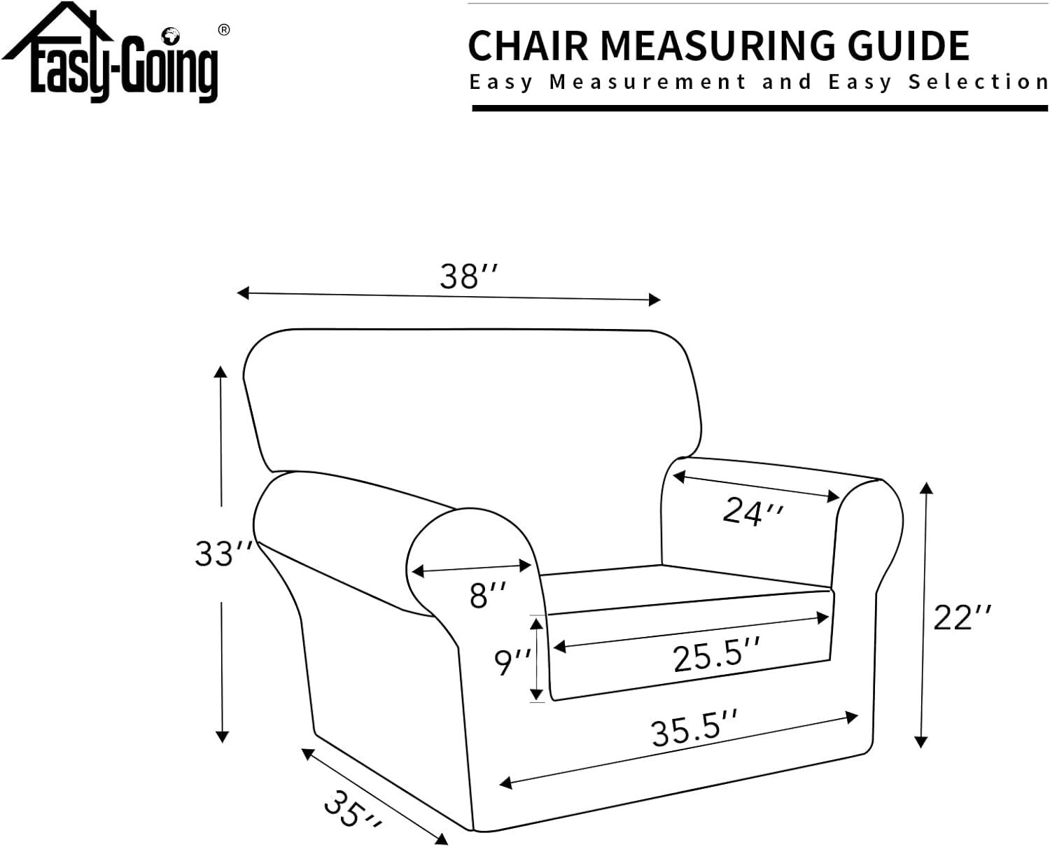 image:imageEasyGoing 100 Dual Waterproof 2 Pieces Chair Cover Stretch Soft Couch Cover for Dogs Sofa Slipcover for 1 Separate Cushion Couch Leakproof Furniture Protector for Kids Pets Dark GrayGrey