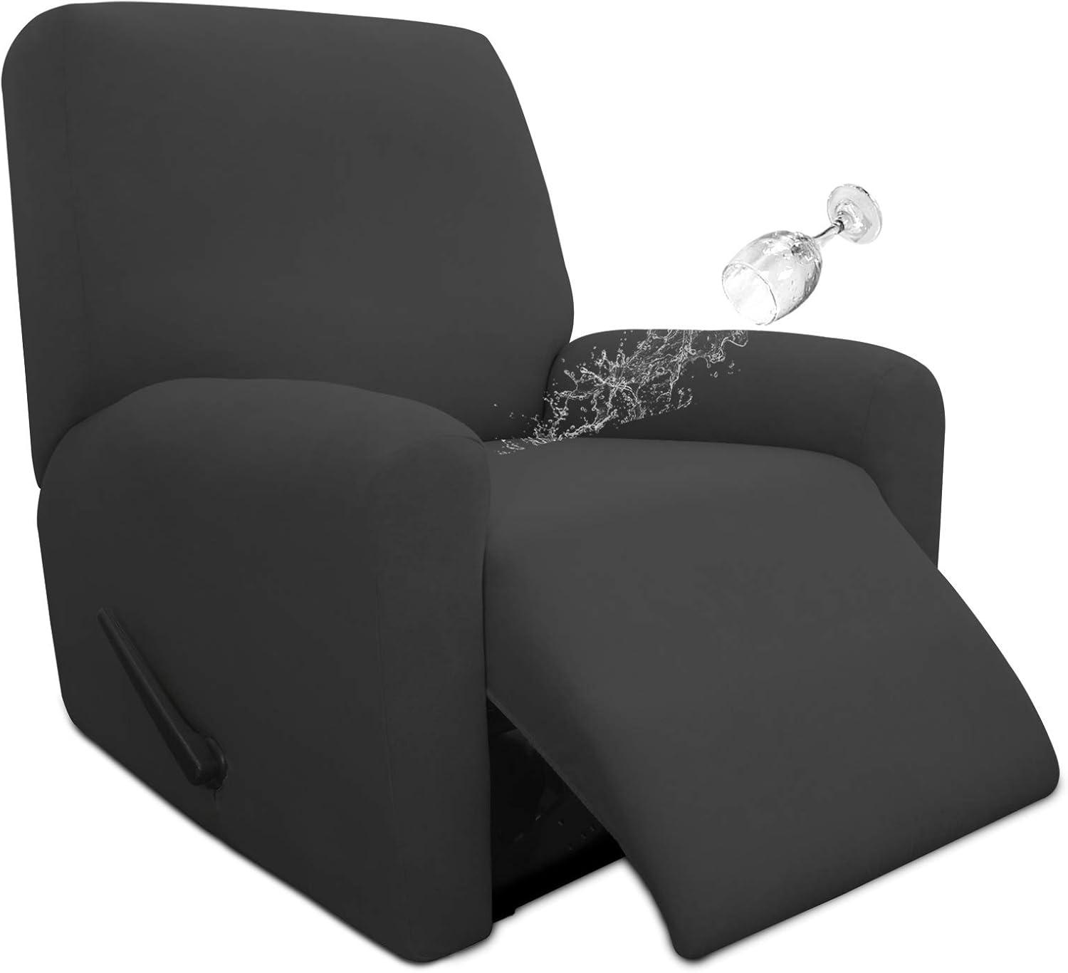 image:imageEasyGoing 100 Dual Waterproof 2 Pieces Chair Cover Stretch Soft Couch Cover for Dogs Sofa Slipcover for 1 Separate Cushion Couch Leakproof Furniture Protector for Kids Pets Dark GrayDark Gray
