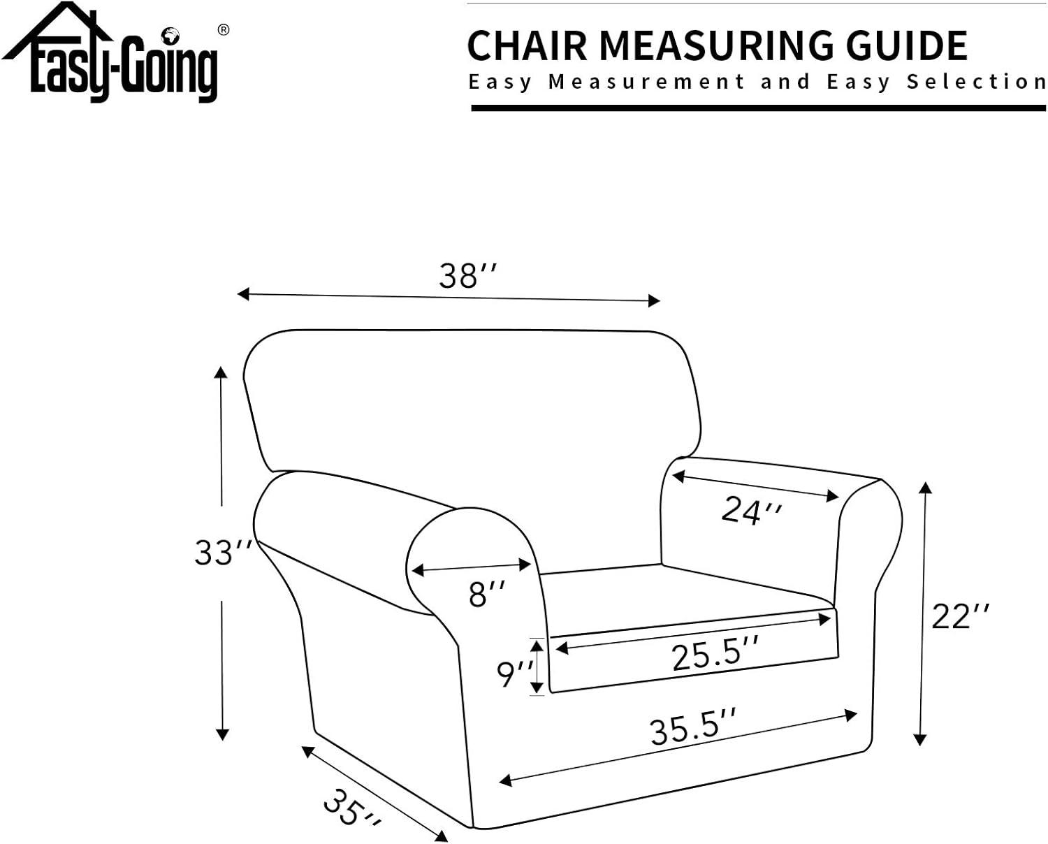 image:imageEasyGoing 100 Dual Waterproof 2 Pieces Chair Cover Stretch Soft Couch Cover for Dogs Sofa Slipcover for 1 Separate Cushion Couch Leakproof Furniture Protector for Kids Pets Dark GrayLight Gray