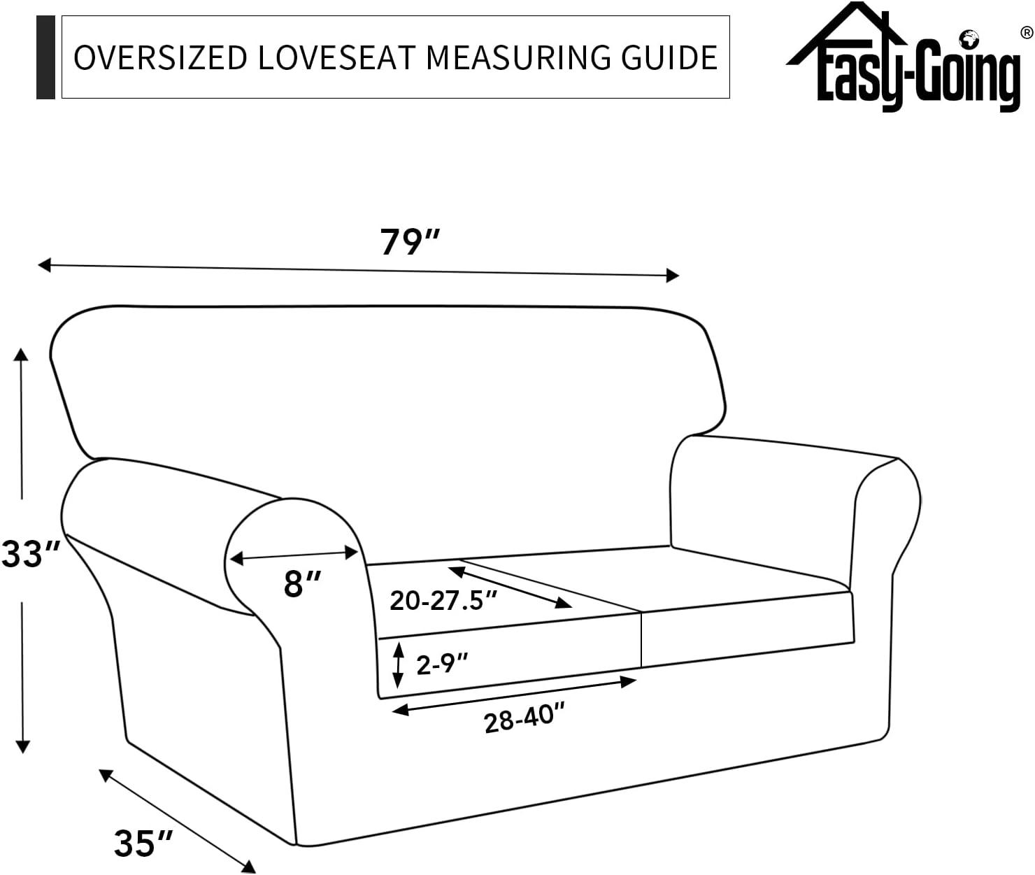 image:imageEasyGoing 100 Dual Waterproof 2 Pieces Chair Cover Stretch Soft Couch Cover for Dogs Sofa Slipcover for 1 Separate Cushion Couch Leakproof Furniture Protector for Kids Pets Dark GrayBlack