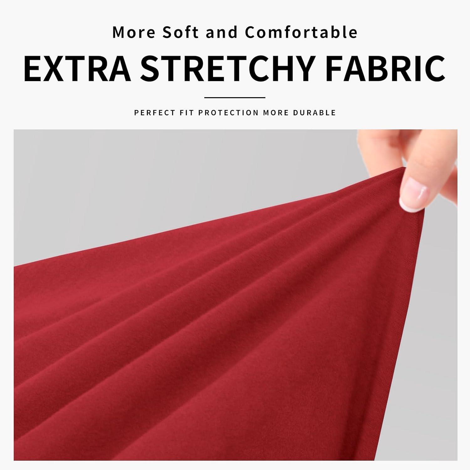 image:imageEasyGoing 100 Dual Waterproof 2 Pieces Chair Cover Stretch Soft Couch Cover for Dogs Sofa Slipcover for 1 Separate Cushion Couch Leakproof Furniture Protector for Kids Pets Dark GrayChristmas Red