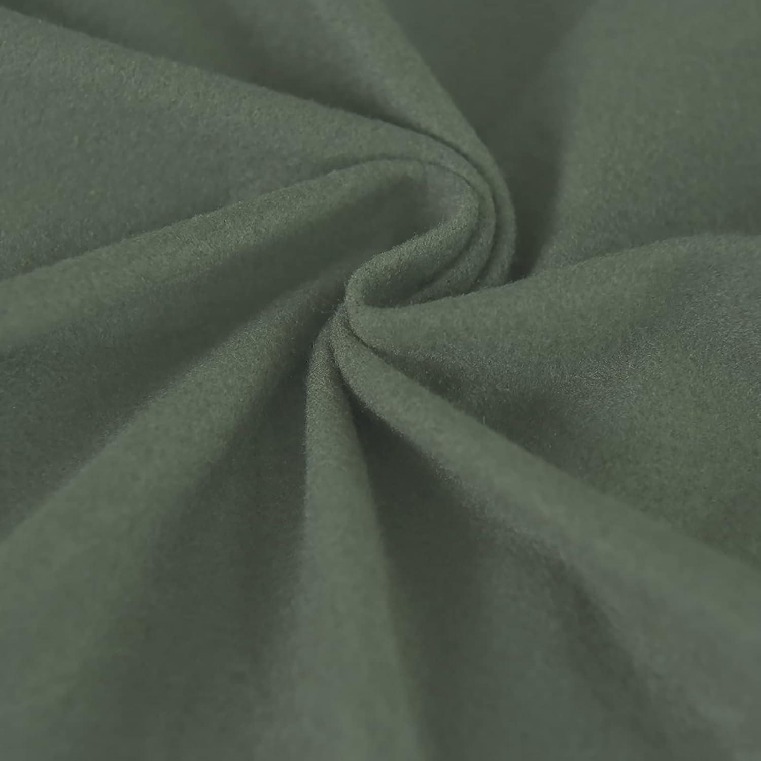image:imageEasyGoing 2 Pieces Microfiber Stretch Chair Slipcover Spandex Soft Fitted Sofa Couch Cover Washable Furniture Protector with Elastic Bottom Kids Pet ChocolateGreyish Green