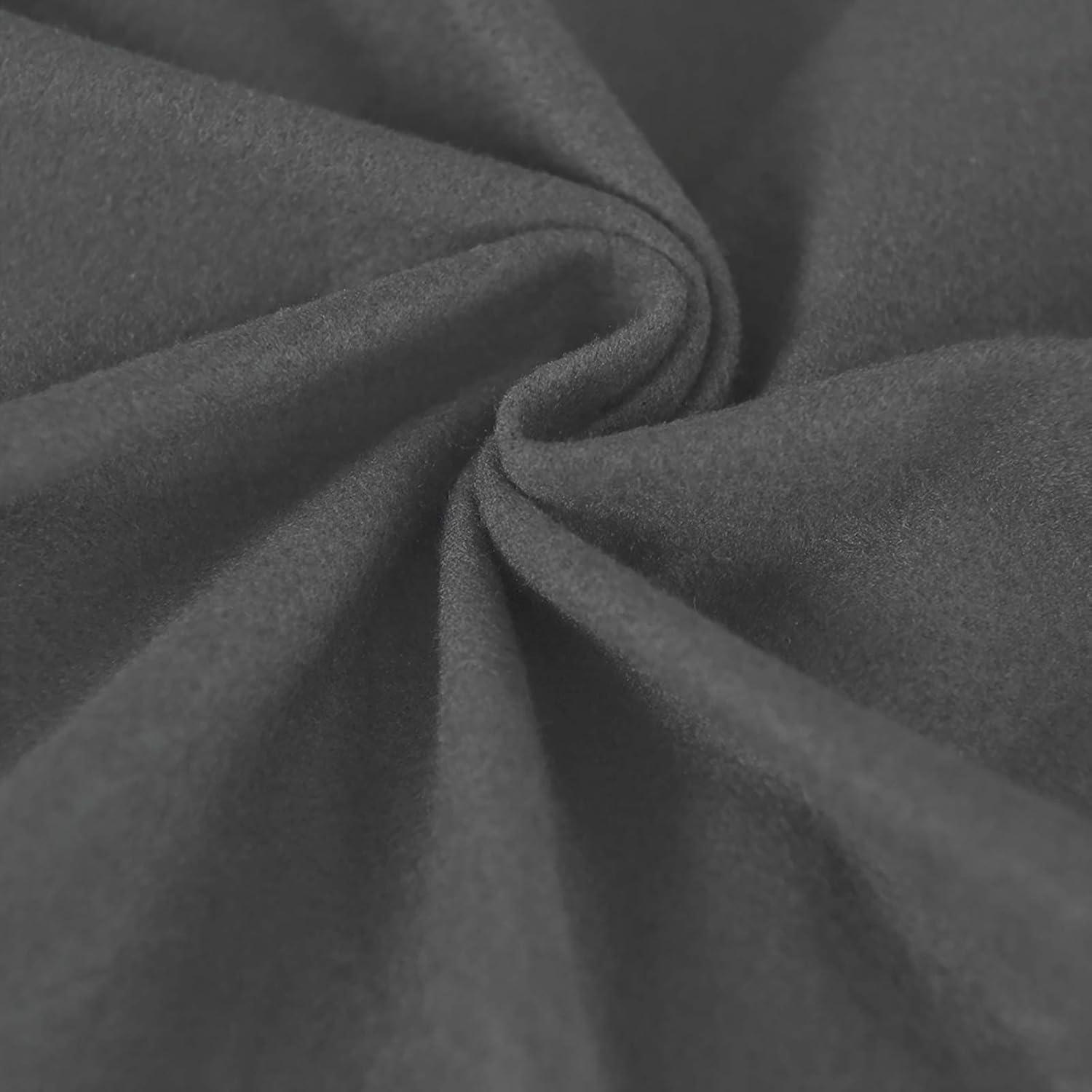 image:imageEasyGoing 2 Pieces Microfiber Stretch Chair Slipcover Spandex Soft Fitted Sofa Couch Cover Washable Furniture Protector with Elastic Bottom Kids Pet ChocolateGrey