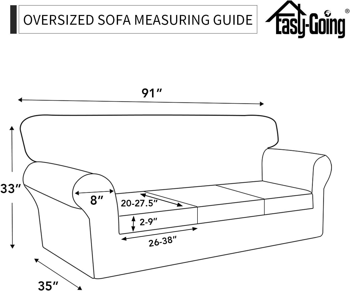 image:imageEasyGoing 2 Pieces Microfiber Stretch Chair Slipcover Spandex Soft Fitted Sofa Couch Cover Washable Furniture Protector with Elastic Bottom Kids Pet ChocolateWine