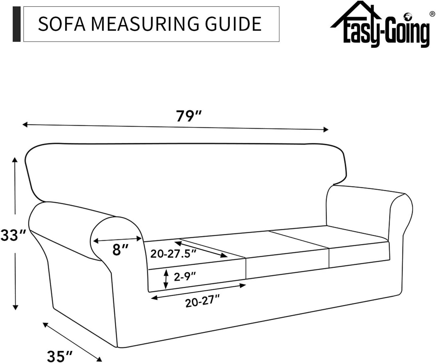 image:imageEasyGoing 2 Pieces Microfiber Stretch Chair Slipcover Spandex Soft Fitted Sofa Couch Cover Washable Furniture Protector with Elastic Bottom Kids Pet ChocolateQuatrefoilBeige