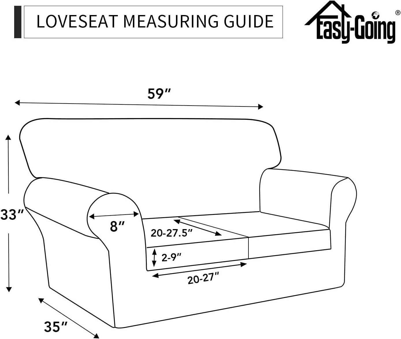 image:imageEasyGoing 2 Pieces Microfiber Stretch Chair Slipcover Spandex Soft Fitted Sofa Couch Cover Washable Furniture Protector with Elastic Bottom Kids Pet ChocolateCamel