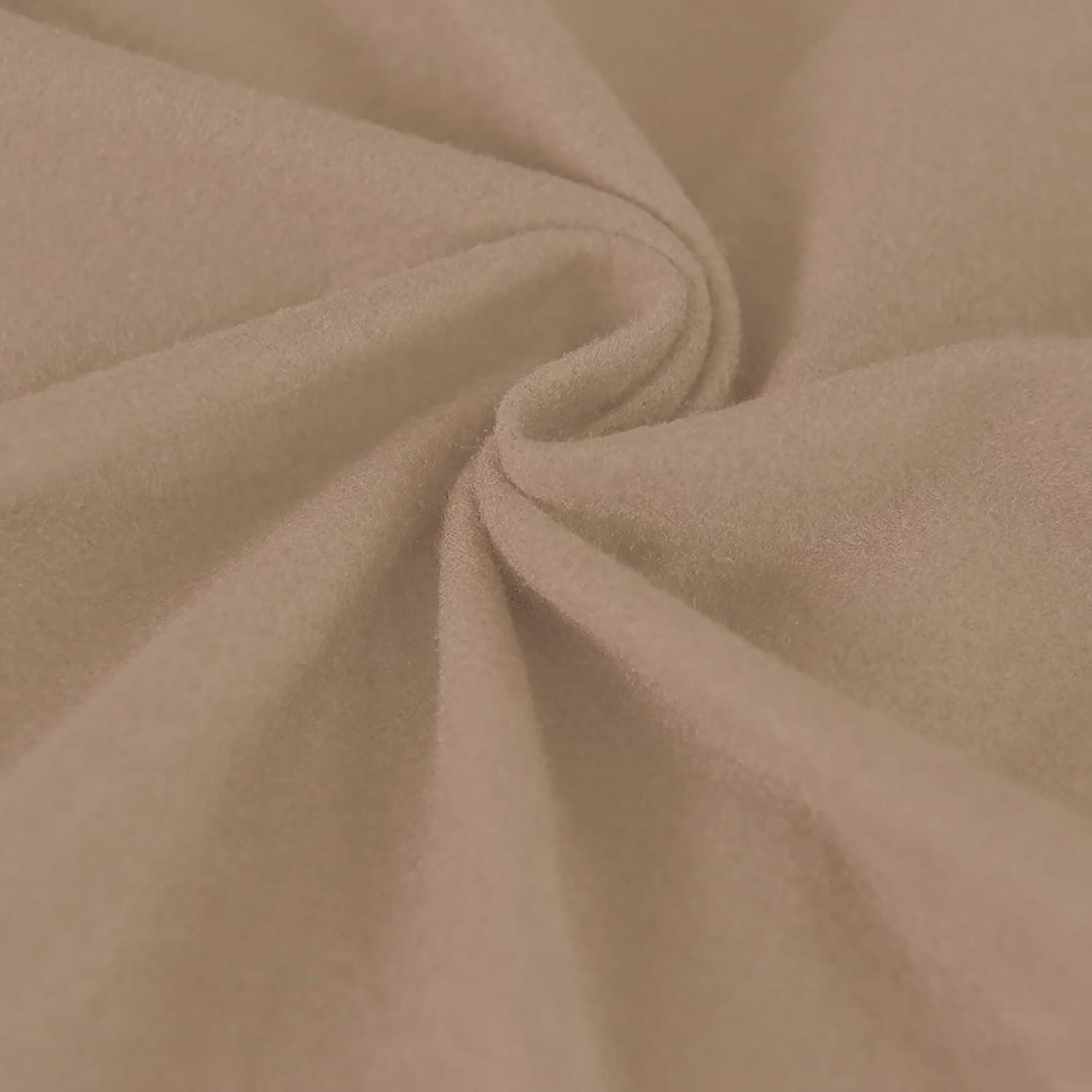 image:imageEasyGoing 2 Pieces Microfiber Stretch Chair Slipcover Spandex Soft Fitted Sofa Couch Cover Washable Furniture Protector with Elastic Bottom Kids Pet ChocolateCamel