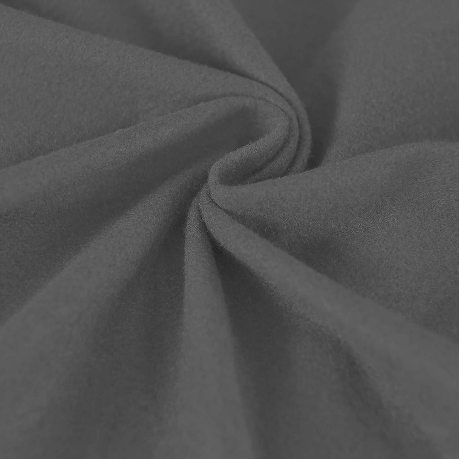 image:imageEasyGoing 2 Pieces Microfiber Stretch Chair Slipcover Spandex Soft Fitted Sofa Couch Cover Washable Furniture Protector with Elastic Bottom Kids Pet ChocolateGrey