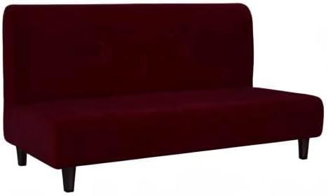 image:imageEasyGoing Fleece Stretch Sofa Slipcover Spandex NonSlip Soft Couch Sofa Cover Washable Furniture Protector with AntiSkid Foam and Elastic Bottom for Kids PetsLoveseat Dark GrayWine