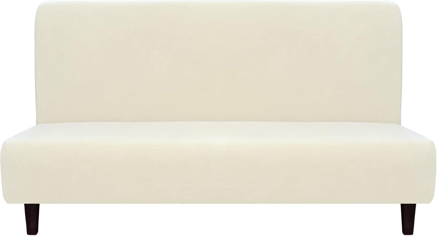image:imageEasyGoing Fleece Stretch Sofa Slipcover Spandex NonSlip Soft Couch Sofa Cover Washable Furniture Protector with AntiSkid Foam and Elastic Bottom for Kids PetsLoveseat Dark GrayIvory