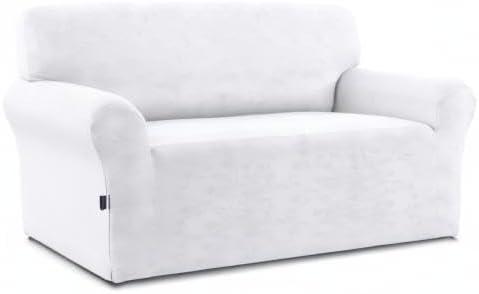 image:imageEasyGoing Fleece Stretch Sofa Slipcover Spandex NonSlip Soft Couch Sofa Cover Washable Furniture Protector with AntiSkid Foam and Elastic Bottom for Kids PetsLoveseat Dark GraySnow White