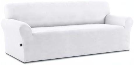 image:imageEasyGoing Fleece Stretch Sofa Slipcover Spandex NonSlip Soft Couch Sofa Cover Washable Furniture Protector with AntiSkid Foam and Elastic Bottom for Kids PetsLoveseat Dark GraySnow White