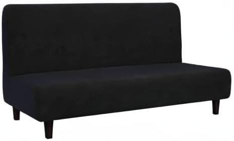 image:imageEasyGoing Fleece Stretch Sofa Slipcover Spandex NonSlip Soft Couch Sofa Cover Washable Furniture Protector with AntiSkid Foam and Elastic Bottom for Kids PetsLoveseat Dark GrayBlack