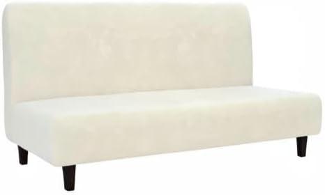 image:imageEasyGoing Fleece Stretch Sofa Slipcover Spandex NonSlip Soft Couch Sofa Cover Washable Furniture Protector with AntiSkid Foam and Elastic Bottom for Kids PetsLoveseat Dark GrayIvory