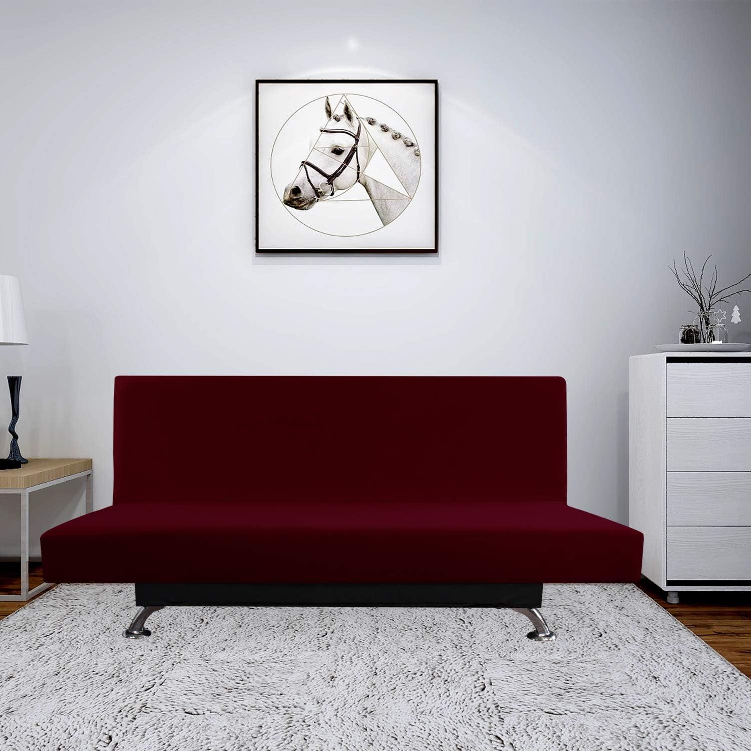 image:imageEasyGoing Fleece Stretch Sofa Slipcover Spandex NonSlip Soft Couch Sofa Cover Washable Furniture Protector with AntiSkid Foam and Elastic Bottom for Kids PetsLoveseat Dark GrayWine