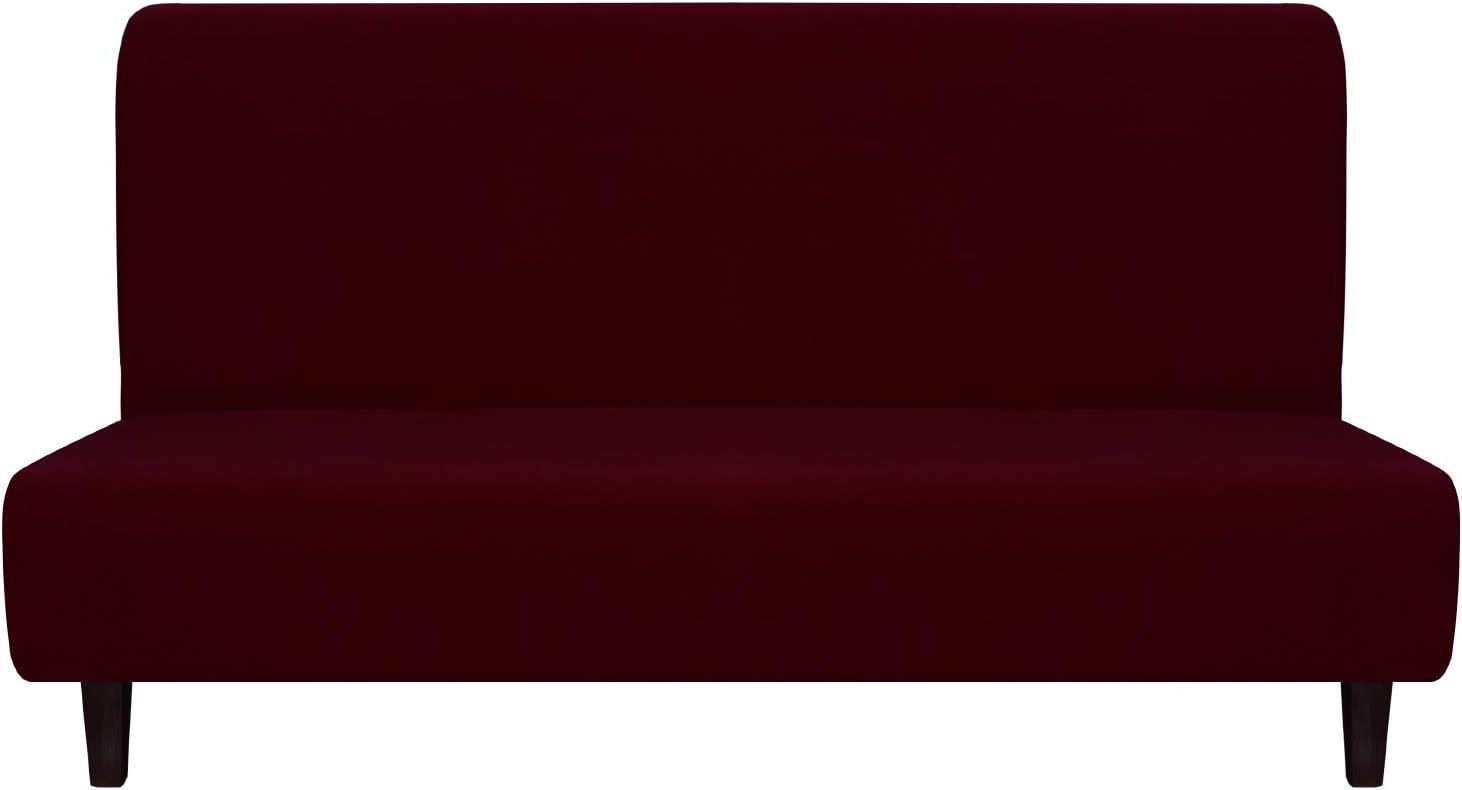 image:imageEasyGoing Fleece Stretch Sofa Slipcover Spandex NonSlip Soft Couch Sofa Cover Washable Furniture Protector with AntiSkid Foam and Elastic Bottom for Kids PetsLoveseat Dark GrayWine