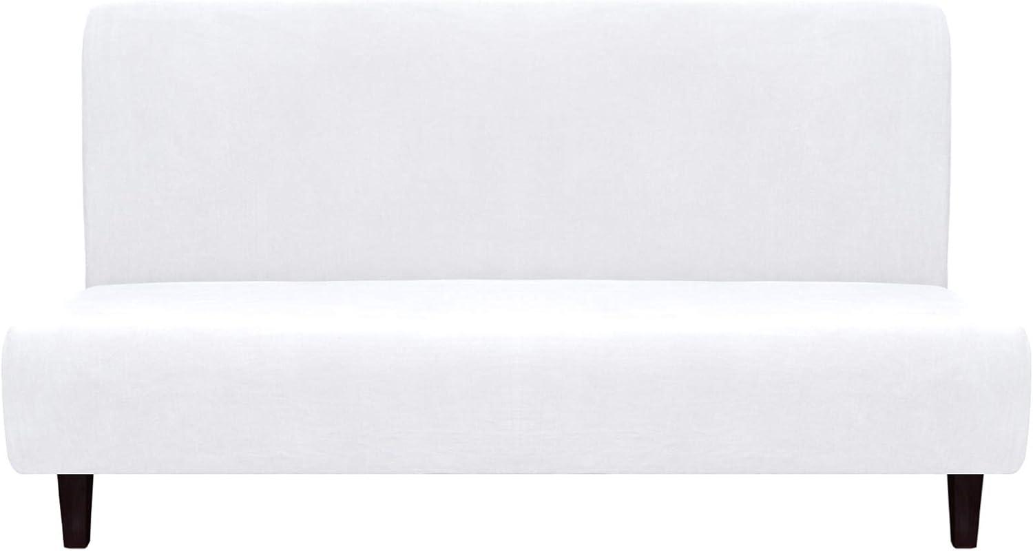 image:imageEasyGoing Fleece Stretch Sofa Slipcover Spandex NonSlip Soft Couch Sofa Cover Washable Furniture Protector with AntiSkid Foam and Elastic Bottom for Kids PetsLoveseat Dark GraySnow White