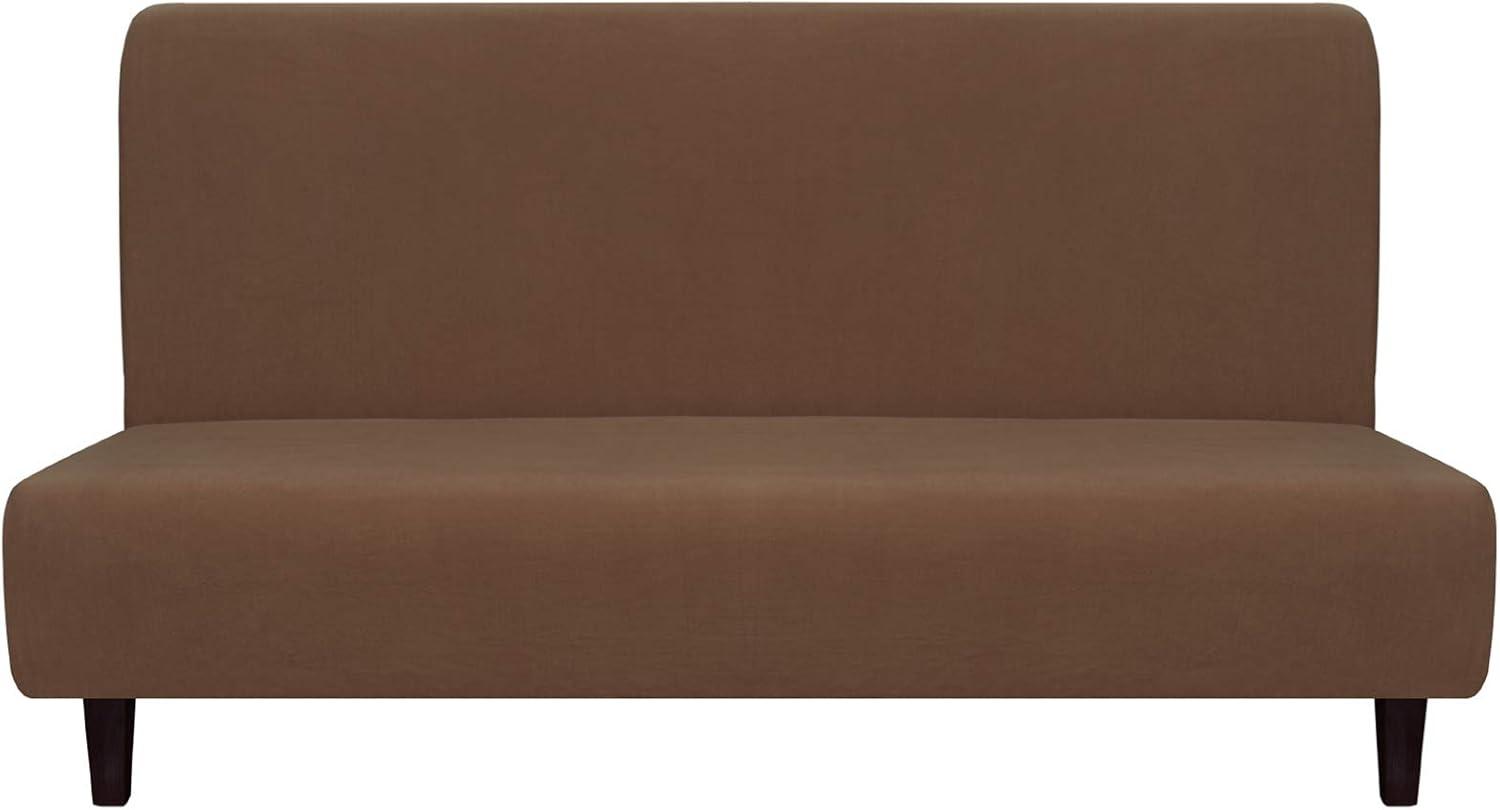image:imageEasyGoing Fleece Stretch Sofa Slipcover Spandex NonSlip Soft Couch Sofa Cover Washable Furniture Protector with AntiSkid Foam and Elastic Bottom for Kids PetsLoveseat Dark GrayBrown