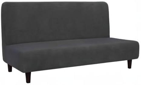 image:imageEasyGoing Fleece Stretch Sofa Slipcover Spandex NonSlip Soft Couch Sofa Cover Washable Furniture Protector with AntiSkid Foam and Elastic Bottom for Kids PetsLoveseat Dark GrayDark Gray