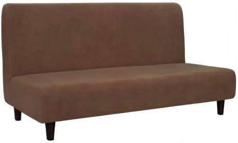 image:imageEasyGoing Fleece Stretch Sofa Slipcover Spandex NonSlip Soft Couch Sofa Cover Washable Furniture Protector with AntiSkid Foam and Elastic Bottom for Kids PetsLoveseat Dark GrayBrown