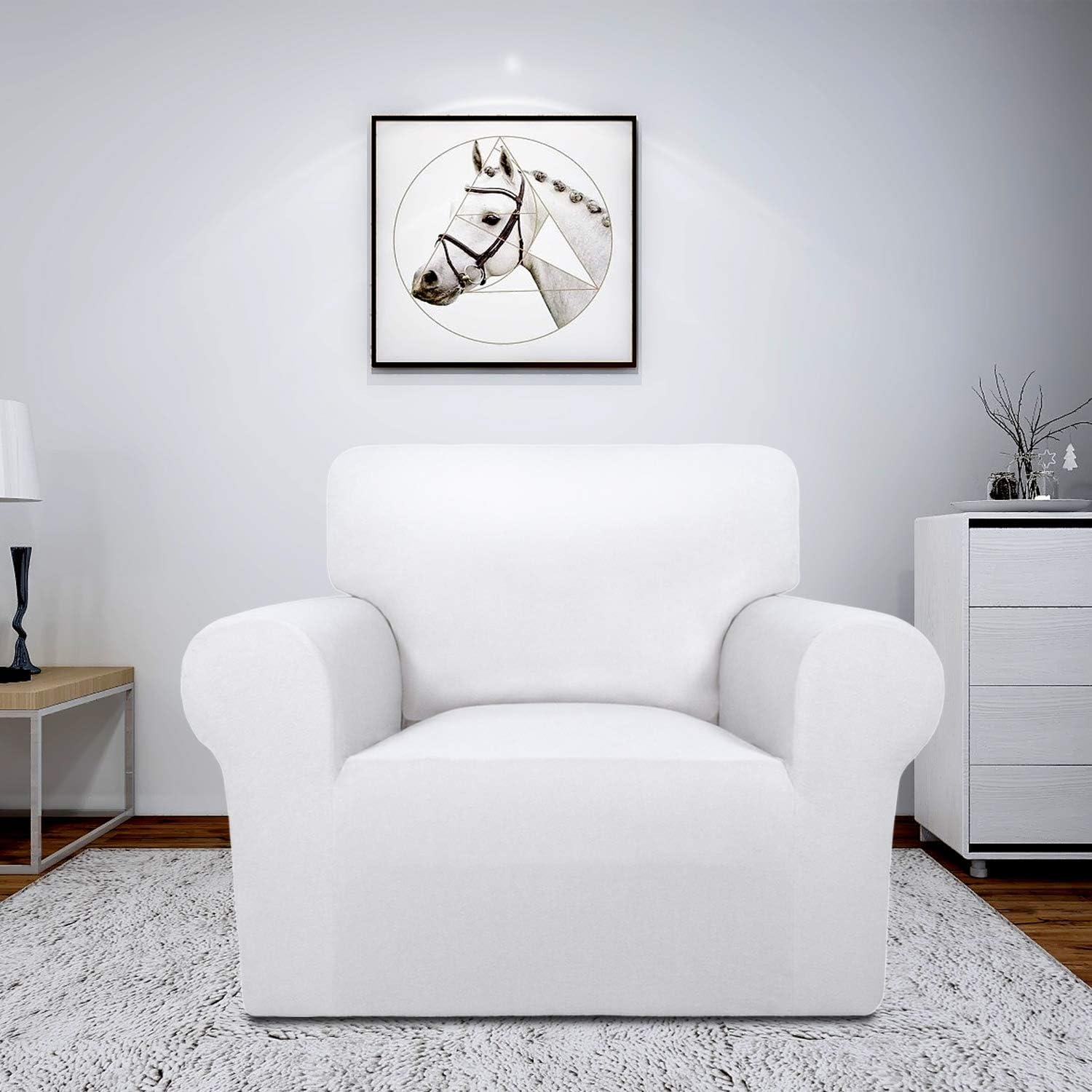 image:imageEasyGoing Fleece Stretch Sofa Slipcover Spandex NonSlip Soft Couch Sofa Cover Washable Furniture Protector with AntiSkid Foam and Elastic Bottom for Kids PetsLoveseat Dark GraySnow White