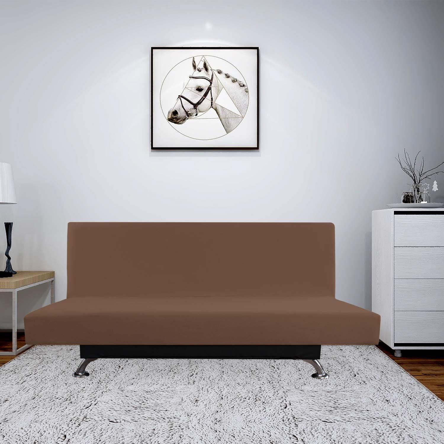 image:imageEasyGoing Fleece Stretch Sofa Slipcover Spandex NonSlip Soft Couch Sofa Cover Washable Furniture Protector with AntiSkid Foam and Elastic Bottom for Kids PetsLoveseat Dark GrayBrown