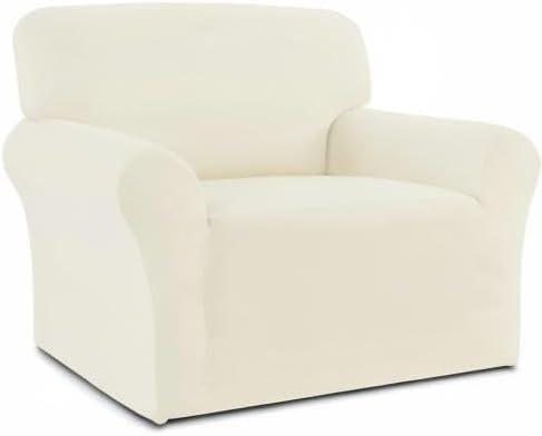image:imageEasyGoing Fleece Stretch Sofa Slipcover Spandex NonSlip Soft Couch Sofa Cover Washable Furniture Protector with AntiSkid Foam and Elastic Bottom for Kids PetsLoveseat Dark GrayIvory