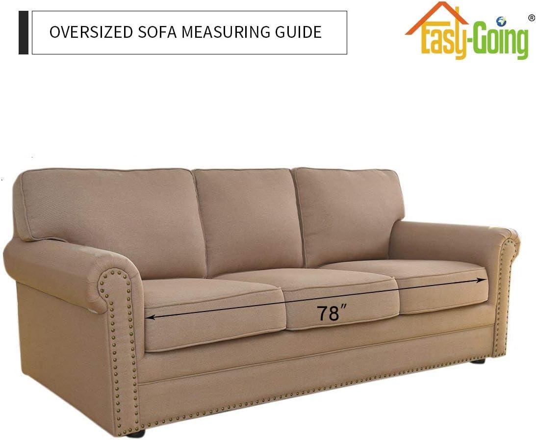 image:imageEasyGoing Fleece Stretch Sofa Slipcover Spandex NonSlip Soft Couch Sofa Cover Washable Furniture Protector with AntiSkid Foam and Elastic Bottom for Kids PetsLoveseat Dark GrayGrayish Green