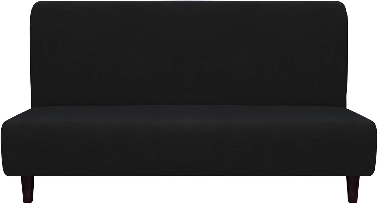 image:imageEasyGoing Fleece Stretch Sofa Slipcover Spandex NonSlip Soft Couch Sofa Cover Washable Furniture Protector with AntiSkid Foam and Elastic Bottom for Kids PetsLoveseat Dark GrayBlack